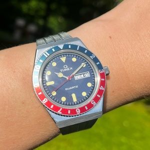 Q Timex Reissue 38mm Stainless Steel Bracelet Watch (Pepsi)